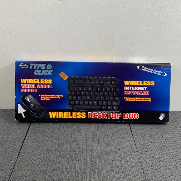 iConcepts Type & Click Wireless Desktop Duo Keyboard & Wheel Scroll Mouse New - Picture 1 of 12